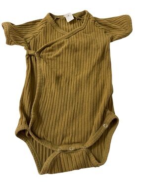 kate quinn Organic Cotton Olive Green Ribbed Wrap-Style Baby One-Piece 18-24mo